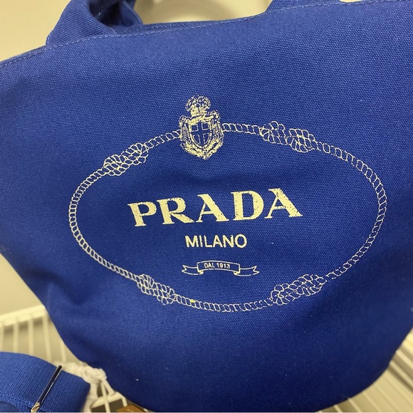 Used Prada Cobalt Blue Tote - Picture 10 of 12